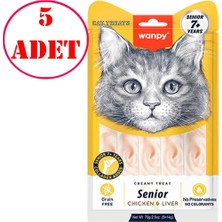 Wanpy Yaşlı Kedi Ödülü Tavuklu Ciğerli 14 gr x 5 Li 5 Ad