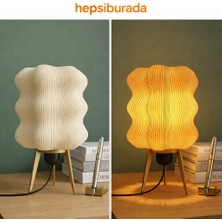 Peace Of Art Modern Dalga Tasarım Abajur & 3 Ayaklı Tripot Masa Lambası