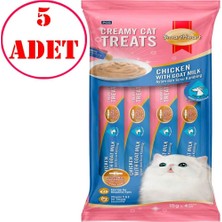 Smart Heart Kedi Ödülü Tavuklu ve Keçi Sütlü Krema 4X15 gr 5 Ad