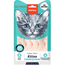 Wanpy Yavru Kedi Ödülü Tavuklu Morinalı Balıklı 14 gr x 5 Li