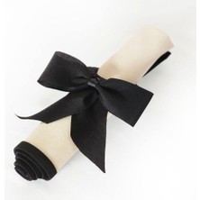 Alesta Home Alesta Home Siyah Fiyonk Süslemeli Pamuklu 2'li Peçete Halkası 12x12cm HLK001