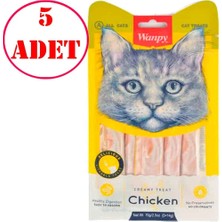 Wanpy Kedi Ödülü Tavuklu Likit Sıvı 14 gr x 5 Li 5 Ad Yüksek Proteinli ve Az Yağlı Ödül
