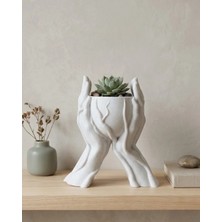 Teknodayım Modern Ev Dekoru Için El Şeklinde 3D Baskı Dekoratif Saksı Vazo