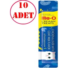 Meo Tavuklu Ciğerli ve Keçi Sütlü Kedi Likit Ödül Tekli 15 gr 10 Ad
