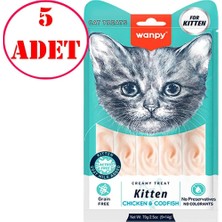 Wanpy Yavru Kedi Ödülü Tavuklu Morinalı Balıklı 14 gr x 5 Li 5 Ad