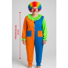 MegaSepet Mey Ithalat® Palyaço Kostüm Seti 150 cm (Peruk + Burun + Kostüm)