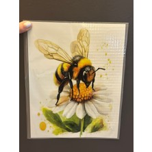 Gönülden Tasarım Ütü Ile Yapışan Bal Yapan Arı Papatya Transfer Baskı Arma 23X18 cm