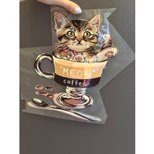 Gönülden Tasarım Ütü Ile Yapışan Tasarım Kedi Transfer Baskı Arma 27X19 cm