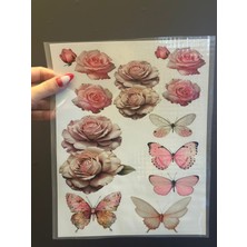 Gönülden Tasarım Ütü Ile Yapışan Kelebek Transfer Baskı Arma 24X19 cm