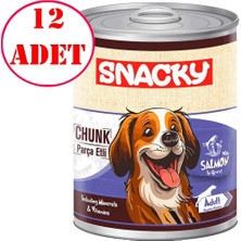 Snacky Chunk Somonlu Köpek Konservesi 400 gr 12 Ad