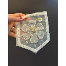 Gönülden Tasarım 14X12 cm Boncuk Pul Işleme Çiçekli Cep Arma Dikiş Aplike