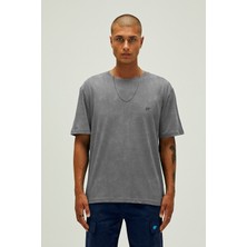 Bad Bear Garment Basıc T-Shirt Asphalt Erkek Bisiklet Yaka Gri Tişört