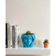 Epilons Sanatsal Kadın Yüzü Ağaç Detaylı 3D Baskı Dekoratif Vazo Saksı