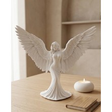 Epilons Estetik Melek Kadın Figürlü 3D Dekoratif Biblo Modern Salon Dekoru