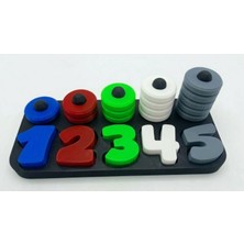 Arcanium Montessori Rakam Eşleştirme Oyuncağı  Renkli Sayılar ve Halkalar Seti -Okul Öncesi Eğitici Oyuncak