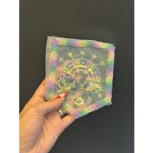 Gönülden Tasarım 14X12 cm Boncuk Pul Işleme Gökkuşağı Renkli Cep Arma Dikiş Aplike