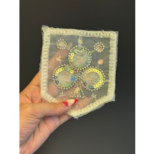 Gönülden Tasarım 14X12 cm Boncuk Pul Işleme Ağaç Cep Arma Dikiş Aplike