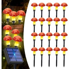 Dream Plus Mantar Tasarımlı Dekoratif Solar Bahçe Aydınlatması 6 Metre 20 Mantar