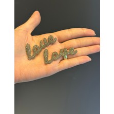 Gönülden Tasarım 2 Li Love Yazılı Ütü Ile Yapışan Taşlı Arma Set 4x2 cm