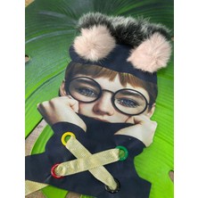 Gönülden Tasarım Ponpon Tokalı Kuş Gözlü Kız Arma Dikiş Aplike 30X19 cm