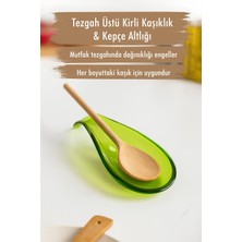 Mustran Akrilik Yeşil Tezgah Üstü Kirli Kaşıklık & Kepçe Altlığı