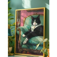 Des Vu Print Kedi Posteri, Çerçevesiz Kedi Temalı Poster
