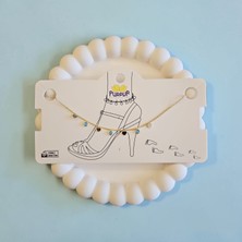 Purpur Accessories Purpur Mavi Taşlı Kalpli Halhal