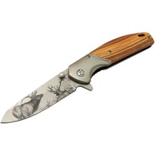 Balkan Grup Eco Lounge Chongmıng CM98 Geyikli Ahşap Çakı 20 cm Manuel, Kemerlikli