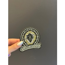 Gönülden Tasarım Ütü Ile Yapışan Taş Işleme Arma Dikiş Aplike Çap 8 cm