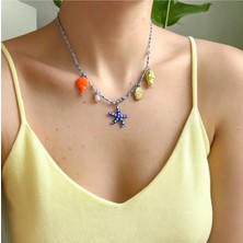 Chic&Shine Accessories Deniz Yıldızı ve Balık Charmlı Bijuteri Kolye