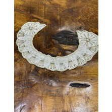 Gönülden Tasarım Inci Boncuk Işleme Tasarım Yaka Dikiş Aplike Aksesuar 25X6 cm