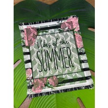 Gönülden Tasarım Tül Renkli Çiçekli Summer Arma Dikiş Aplike 23X18 cm