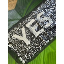 Gönülden Tasarım Yes No Yazılı Değişen Payetli Arma Dikiş Aplike 26X13 cm