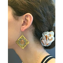 Gönülden Tasarım Bakır Tel Işleme Kadın Otantik Küpe 3x3 cm