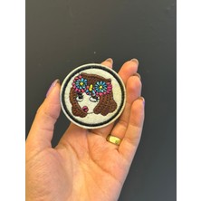 Gönülden Tasarım Ütü Ile Yapışan Kız Arma Dikiş Aplike Çap 5 cm