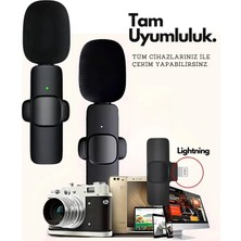 Balkan Grup Type-C Çiftli Kablosuz Yaka Mikrofon Seti Telefon Vlog Canlı Yayın Tiktok Youtube Uyumlu