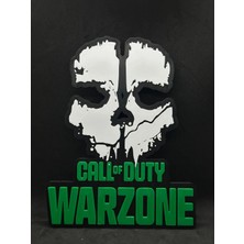 North Edge 3D Call Of Duty Warzone Ghost Logolu 3D Dekoratif Duvar Dekoru - Gamer Oda Aksesuarı - 20 cm