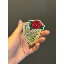 Gönülden Tasarım Ütü Ile Yapışan Taşlı Çiçekli Arma 9x8 cm