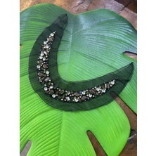 Gönülden Tasarım Füme Taş Işleme Siyah Yaka Dikiş Aksesuarı 30 cm