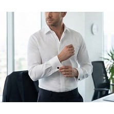 Pakman Slim Fit Uzun Kol Italyan Yaka Gizli Kanun Duble Manşet Kol Düğmeli Cesur Gömlek