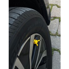 Oto Araç Sibop Kapağı 4'lü Set Figür Pikaçu Özel Tasarım Araba Motor