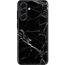 Nurdic Samsung Galaxy A57 Kılıf 0.4mm Lazer Kesim Silikon Kapak Mermer Siyah