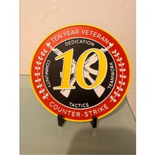 North Edge 3D Counter-Strike 10. Yıl Veteran Rozeti – Koleksiyonluk Masaüstü Standlı Cs Rozet + Stand Hediye