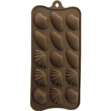 Hobilinka 15 Gözlü - Deniz Kabuk Şekil Mix  Kahverengi Silikon  Çikolata  Kalıp (4887)