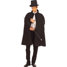MegaSepet Mey Ithalat® Siyah Sihirbaz Pelerini 120 cm ve Sihirbaz Şapkası 12 cm Yetişkin Boy
