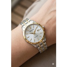 Ferrucci Gümüş & Altın Kadın Kol Saati | 31 mm Çelik Kasa, Altın Gümüş Metal Kordon, Gümüş Kadran