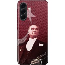 Nurdic Samsung Galaxy A57 Uyumlu Kılıf 0.4mm Lazer Kesim Silikon Kapak M.k Atatürk