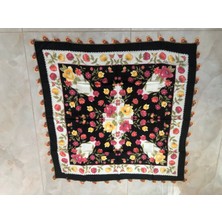 Mor Tırtıl El Işi Oyalı Yazma,eşarp Çeyizlik Hediyelik