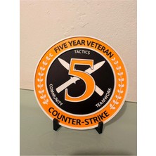 North Edge 3D Counter-Strike 5. Yıl Veteran Rozeti – Koleksiyonluk Masaüstü Standlı Cs Rozet + Stand Hediye