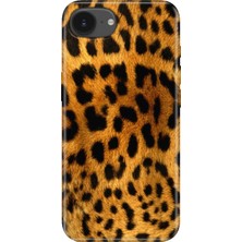 Nurdic iPhone 17E Kılıf 0.4mm Lazer Kesim Silikon Kapak Leopar Kürk